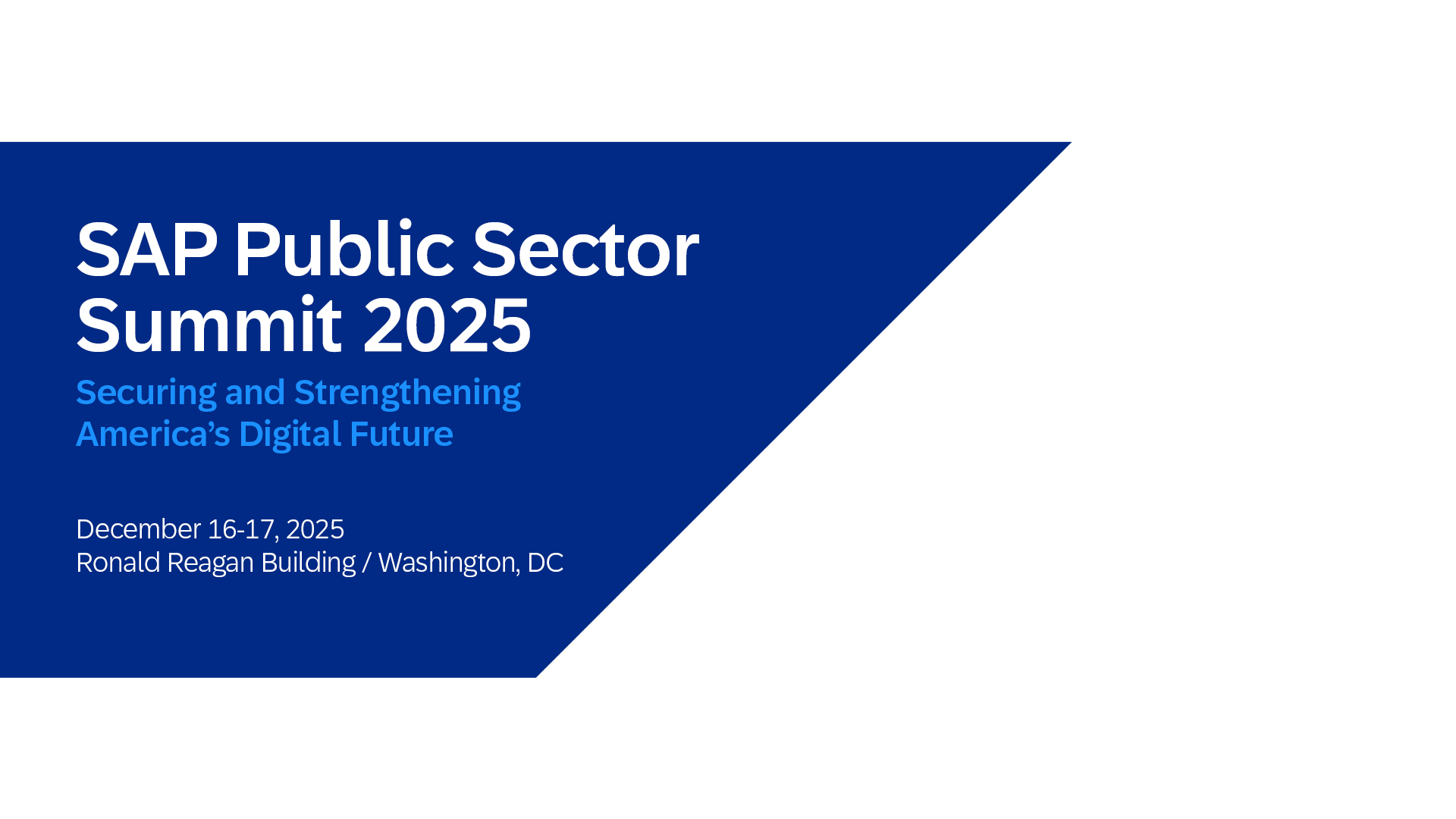 SAP Public Sector Summit 2025