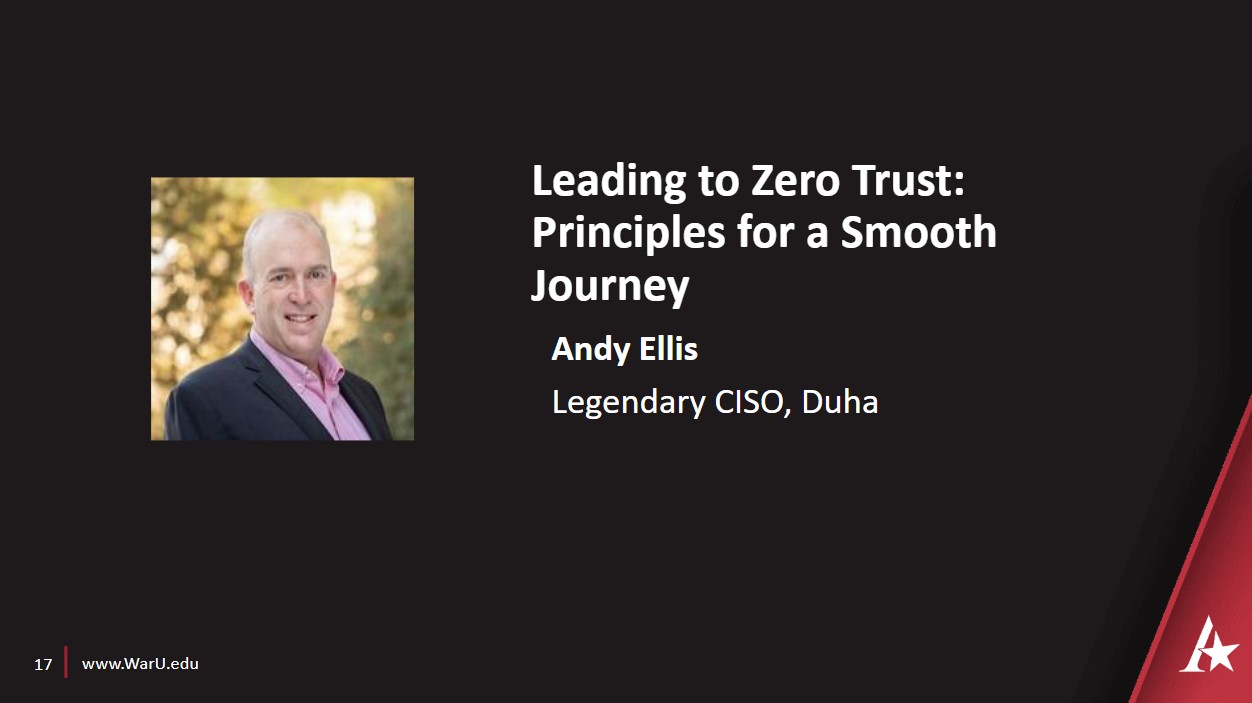 Andy Ellis' Leading to Zero Trust: Principles for a Smooth Journey