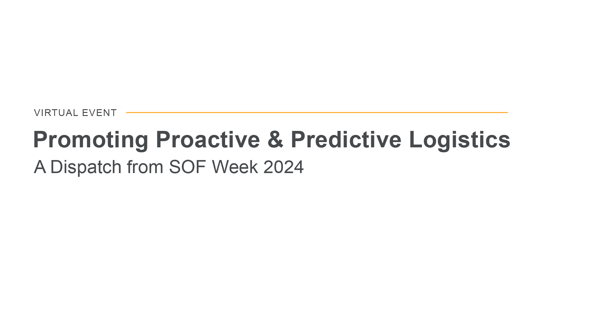 GDIT | Promoting Proactive and Predictive Logistics