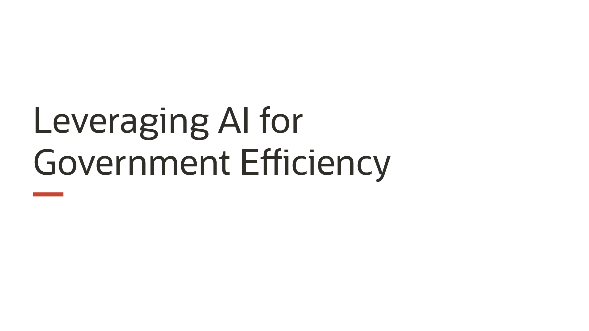 Oracle | Leveraging AI for Government Efficiency