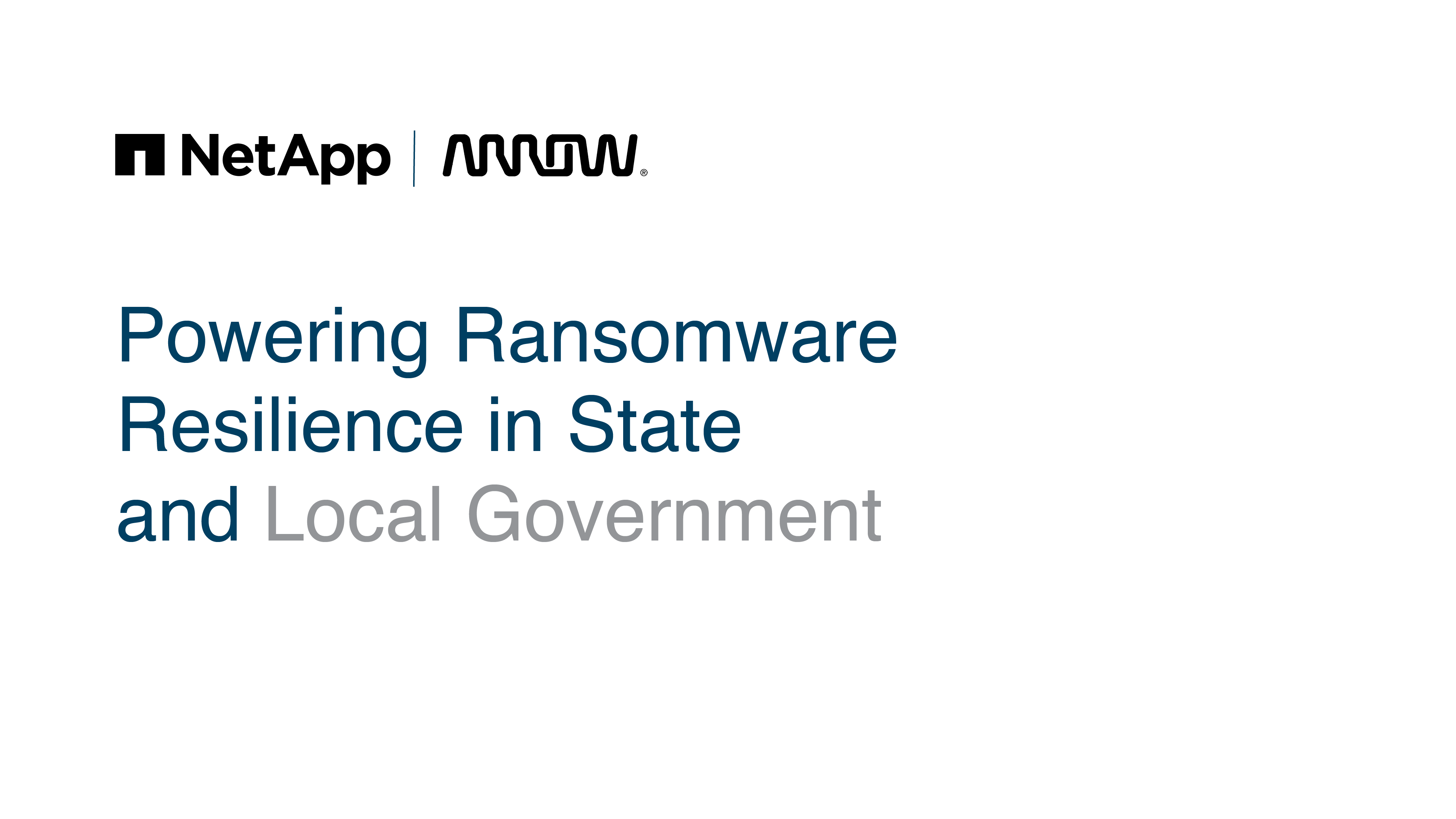 Powering Ransomware Resilience in State and Local Government